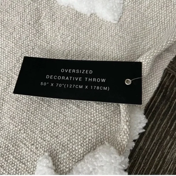 Last one NEW RACHEL ZOE Ghost Throw Blanket Beige / Neutral / Tan NWT
